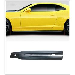 NO7RUBAN Side Skirts Fit for 2010-2015 Chevy Camaro Luxury Sports Style Rocker Panel Extension Lip Black Unpainted