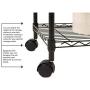 BestOffice 14''x30''x60'' Storage Shelves Heavy Duty Shelving 5 Tier Layer Wire Shelving Unit with Wheels Metal Wire Shelf Standing Garage Shelves Storage Rack,Adjustable NSF Certified(Black)