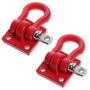 ShareGoo Metal Climbing Trailer Tow Hook Hooks Buckle Winch Shackles Accessory for 1/10 Scale RC Crawler Truck D90 SCX-10 Climbing Car,Red