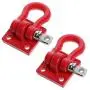 ShareGoo Metal Climbing Trailer Tow Hook Hooks Buckle Winch Shackles Accessory for 1/10 Scale RC Crawler Truck D90 SCX-10 Climbing Car,Red