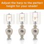 7” 8” 9” inch Adjustable Lamp Harp fits Regular Saddle Base or UNO Collar Ring Adapter for E26 phenolic Socket, Works with Any lamp Style.