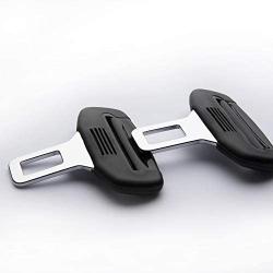 TUPOLIM Seat Belt Clip,Curved Sides Design,2 Pack,Universal Car Seat Belt Buckle Auto Metal Clip (Black)
