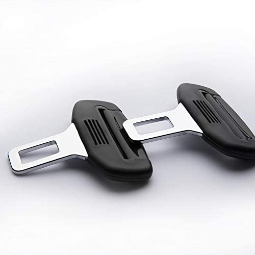 TUPOLIM Seat Belt Clip,Curved Sides Design,2 Pack,Universal Car Seat Belt Buckle Auto Metal Clip (Black)