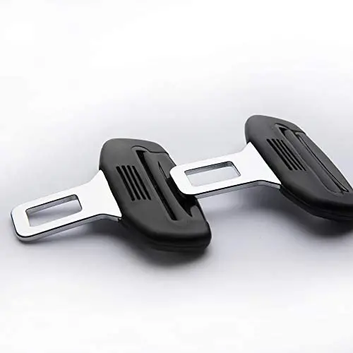 TUPOLIM Seat Belt Clip,Curved Sides Design,2 Pack,Universal Car Seat Belt Buckle Auto Metal Clip (Black)