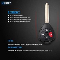 ECCPP Replacement Uncut Keyless Entry Remote Key Fob fits for 08-2012 Toyota Scion xB/ 06-2010 Toyota RAV4 HYQ12BBY (2X)