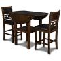 New Classic FURNITURE Gia Dining Drop Leaf Counter Table with Two Chairs, 42-Inch, Brown, 42.25'' Set