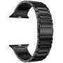 LDFAS Compatible for Apple Watch Band 44mm 42mm, Solid Stainless Steel Metal Link Bracelet Bands Replacement for iWatch Strap Compatible for Apple Watch SE Series 6/5/4/3/2/1, Black