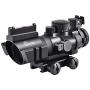 CVLIFE 4x32 Tactical Rifle Scope Red & Green &Blue Illuminated Reticle Scope with Fiber Optic Sight