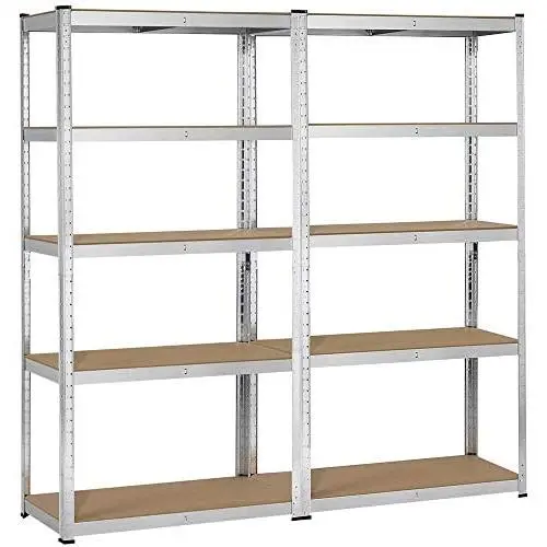 Topeakmart 5 Tier Storage Rack Heavy Duty Adjustable Garage Shelf Steel Shelving Unit,71in Height, 2 Bay Garage Shelf