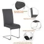 Yaheetech 4pcs Dining Chairs Armless Dining/Living Room Kitchen Chairs PU Leather Upholstered Seat and Metal Legs Side Chairs with High Back Modern, Gray