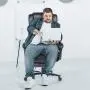 REFICCER Big and Tall Reclining Leather Office Chair, Metal Base High Back Executive Computer Desk Chair with Adjustable Lumbar Support, Angle Recline Locking System and Footrest, Black
