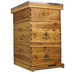 Hoover Hives 10 Frame Langstroth Beehive Dipped in 100% Beeswax Includes Wooden Frames & Waxed Foundations (2 Deep Boxes, 1 Medium Box)