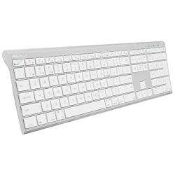 Macally Wireless Bluetooth Keyboard with Numeric Keypad for Laptops, Computers (Apple: Mac, iMac, MacBook Pro/Air, iOS, iPhone, iPad, Windows: PC and Android), Smartphones, Tablets (Aluminum Silver)