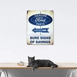 Imprints Plus Bundle Ford Parts & Services Retro Tin Sign Décor - Vintage Inspired Metal Sign Complete with Screws for Hanging to Display in Your Home Bar, Garage, or Restaurant [12''X15''] (ST T 10034)