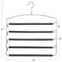 Bloberey Pants Hangers 5 Layers Metal Slack Magic Hangers Non-Slip Foam Padded Swing Arm Space Saving Hanger Clothes Closet Storage Organizer for Pants Jeans Trousers Skirts Scarf Ties Towels（4 Pack）