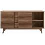 Modway Render 63'' Mid-Century Modern Sideboard Buffet Table or TV Stand in Walnut