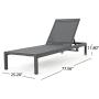 Christopher Knight Home Cape Coral Outdoor Aluminum Chaise Lounges with Mesh Seat, 2-Pcs Set, Grey / Dark Grey