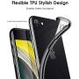 DTTO Compatible with iPhone SE Case 2020, Clear Soft TPU Cover Case [Lightening Series] with Metal Luster Edge for iPhone 7/8/SE 2020, 4.7 inch, Black