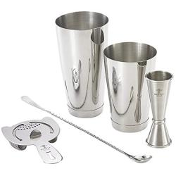 Barfly Cocktail Set, 4-Piece Basics, Stainless