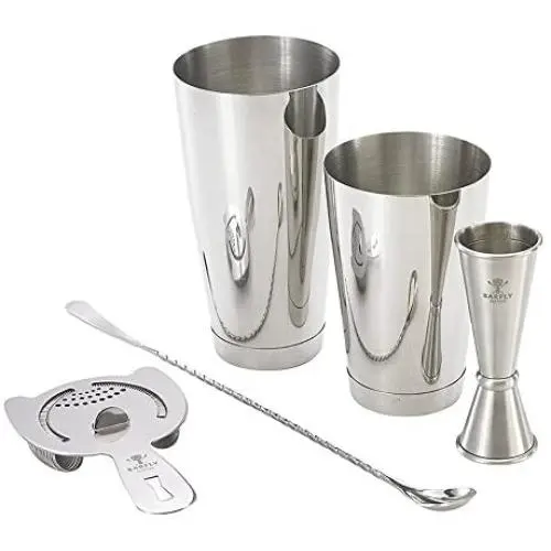 Barfly Cocktail Set, 4-Piece Basics, Stainless Barfly Cocktail Set, 4-Piece Basics, Stainless