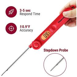 ThermoPro TP03 Digital Instant Read Meat Thermometer Kitchen Cooking Food Candy Thermometer with Backlight and Magnet for Oil Deep Fry BBQ Grill Smoker Thermometer