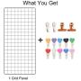 Pulatree Grid Photo Wall, Wire Wall Grid Panel for Photo Hanging Display Metal Grid Wall Decor Organizer Mesh Panels Display Wall Storage 37.4 x 17.7 inch - Black
