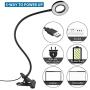 iVict Clip on Light Reading Light - 24 LED USB Ring Light, 3 Color Modes, 5 Brightness Dimmer, Auto Off Timer, Eye Protection Book Clamp Desk Lamp, Bed Night Light for Computer Laptop Webcam Zoom