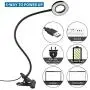 iVict Clip on Light Reading Light - 24 LED USB Ring Light, 3 Color Modes, 5 Brightness Dimmer, Auto Off Timer, Eye Protection Book Clamp Desk Lamp, Bed Night Light for Computer Laptop Webcam Zoom