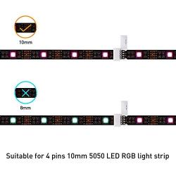 LED Strip Connector Kit for 5050 10mm 4Pin,Includes 8 Types of Solderless LED Strip Accessories,Provides Most Parts for DIY