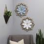 Stratton Home Décor Stratton Home Decor White Wood Frame Metal Flower, 16.00 X 1.50 X 16.00