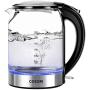 COSORI Electric Kettle Glass Hot Water Boiler & Tea Heater with LED Indicator Inner Lid & Bottom, Auto Shut-Off&Boil-Dry Protection, BPA Free,1.7L, Black