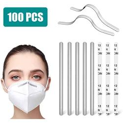 Nose Bridge Strips for mask, 100 PCS Aluminum Metal Nose Strips Straps Adjustable Nose Clips Wire Adhesive Nose Bridge Bracket for DIY Face mask Making Accessories for Sewing Crafts