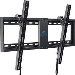 PERLESMITH Tilt Low Profile TV Wall Mount Bracket for 32-82 Inch LED LCD OLED Flat Screen TVs - Fits 16”- 24” Wood Studs, Tilting TV Mount with VESA 600x400 Holds up to 132lbs