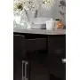Hodedah Kitchen Island with Spice Rack, Towel Rack & Drawer, Chocolate with Grey Top Hodedah Kitchen Island with Spice Rack, Towel Rack & Drawer, Chocolate with Grey Top