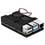 Pastall Raspberry Pi 4 Armor Case with Dual Cooling Fan Metal Shell Black Enclosure for Pi 4 Model B