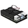 Pastall Raspberry Pi 4 Armor Case with Dual Cooling Fan Metal Shell Black Enclosure for Pi 4 Model B
