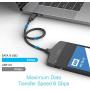 Unitek USB C Hard Drive Adapter, USB Type-C 3.1 to SATA III Hard Drive Converter Cable for 2.5 inch SATA HDD/SSD Hard Disk and Solid State Drives, Support UASP