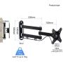 Suptek TV Wall Mount Swivel Tilt Rotation Full Motion Adjustable Articulating for Most 15-27 inch LED, LCD Monitor Wall Mount VESA 75,100 (MA2720)
