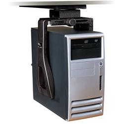 3M Under-Desk Computer Tower CPU Holder, Width Adjust from 3.5'' to 9.3'', Height Adjust from 12.5'' to 22.5'' to Fit Most CPUs up to 50 lbs, 360⁰ Swivel, Steel Construction, 17'' Track, Black, (CS200MB)