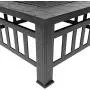 Bonnlo 32'' Outdoor Fire Pit with Barbecue/Cooking Grill and Rain Cover Square Metal Wood Burning Pit Backyard Patio Terrace Bonnlo 32'' Outdoor Fire Pit with Barbecue/Cooking Grill and Rain Cover Square Metal Wood Burning Pit Backyard Patio Terrace