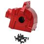 F Fityle 1 Set Upgrade Metal Upper Lower Gearbox Housing Cover Set for WLTOYS 144001, 1/14 RC Car Buggy Parts - Red