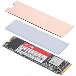 Easycargo Laptop M.2 Heatsink Kit, Copper Heat Sink + High Performance Nano Thermal pad 1mm 0.5mm for Cooling PC Laptop M2 2280 SSD NVMe (4-Set)