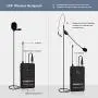 Metal Wireless Receiver, Phenyx Pro UHF Wireless Microphone System With 2 Bodypacks, 2 Lapels and 2 Headsets, Fixed Frequency, 16 Hrs Long Battery Life, Ideal for Church, Outdoor Events (PTU-51D)
