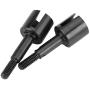 Dilwe 2Pcs RC Car Wheel Axle, Aluminum Alloy Metal Wheel Axle for HIMOTO E10MTL/E10MT/E10BP 1/10 Scale RC Car Spare Part Accessory(Black )
