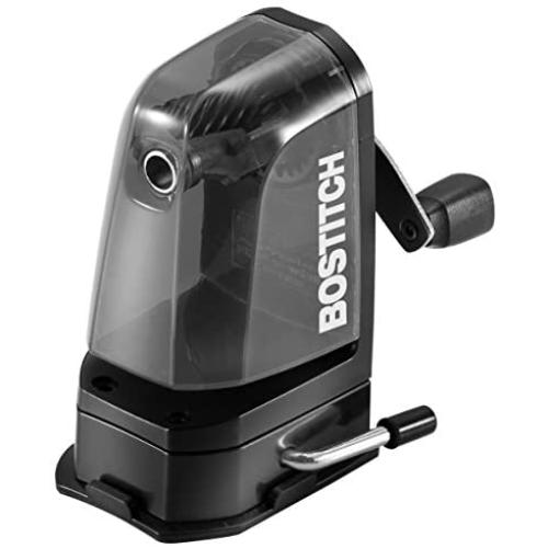 Bostitch Office Multi-Mount Manual Pencil Sharpener, Vacuum Mount or Screw Mount, Black (MPS2-BLK)