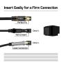 FIRBELY Digital Optical Audio Toslink Cable Male to Male- 24K Glod Plated Metal Connectors and Braided Jacket 10 feet