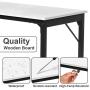 KINGSO Small Computer Desk 39'' Study Writing Table for Home Office, Black Modern Desk Laptop Desk Sturdy Work Table PC Wood Computer Table with Black Metal Frame(White)