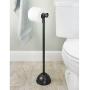 mDesign Decorative Metal Toilet Paper Holder Stand and Dispenser for Bathroom and Powder Room - Holds Mega Rolls - Black
