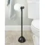 mDesign Decorative Metal Toilet Paper Holder Stand and Dispenser for Bathroom and Powder Room - Holds Mega Rolls - Black