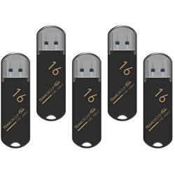 TEAMGROUP C183 16GB 5 Pack USB 3.2 Gen 1 (USB 3.1/3.0) Flash Drive, External Storage Thumb Drive Memory Stick